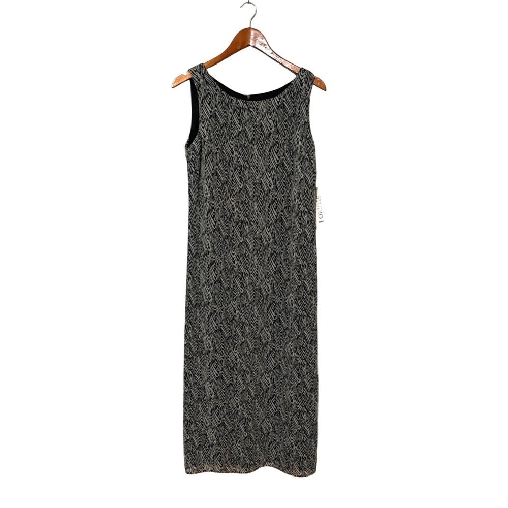 Studio I Womens Sleeveless Black &‎ White Geometric Print Dress Size 12